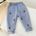 thumbnail image 2 of TAIAOJING Girls Casual Pants With Button Closure Stretchy Comfortable Long Pants For Everyday Wear Summer Outfits Sets Toddler To Kids Age 12 Months To 6 Years Relaxed Fit 5-6Y, 2 of 4