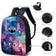 thumbnail image 3 of Juego de 3 mochilas para niños, mochila de dibujos animados con bolsa para el almuerzo, estuche para lápices para la escuela, viajes al aire libre, camping, picnic, 3 of 10