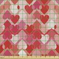 thumbnail image 2 of Ambesonne Valentines Day Fabric by the Yard Upholstery, Romantic Day Hearts, 10 Yards, Dark Coral and Pink, 2 of 5