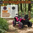 thumbnail image 5 of Joyracer ATV for Kids, 24 Volt Ride on Toys for Toddlers, 800W 4 Wheeler with 2 XL Seater, EVA Tires Power Car Wheels with Remote, Knee Pad, Music, Bluetooth, USB, Pink, 5 of 12