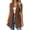 Coffee, variant on TGSLY Women's Long Sleeveless Blazer Vest Lightweight Notched Lapel Solid Color Suit Jacket Dressy Open Front Adjustable Drawstring Waist Vest Coat with Pockets M
