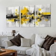 thumbnail image 2 of Nawypu  Abstract Canvas Wall Art Yellow Gray Wall Picture Black White Wall Art Bedroom City Prints Painting Graffiti Artwork for Wall Decoration Wall Art Living Room Décor 12''x16''X3 Panels, 2 of 4
