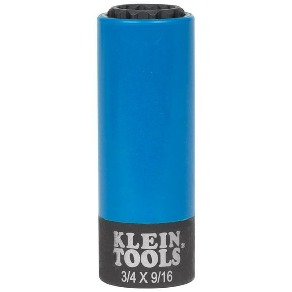 3/4 in. and 9/16 in. 2-in-1 12-Point Coated Impact Socket