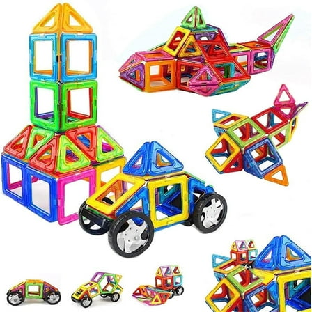Casewin 30 Piece Set Multicolored and Shaped Magnetic Building Blocks-Educational Magnetic Toys-Kids Toys for Cognitive Development for Children Above 3 Years-Best Gift for Children