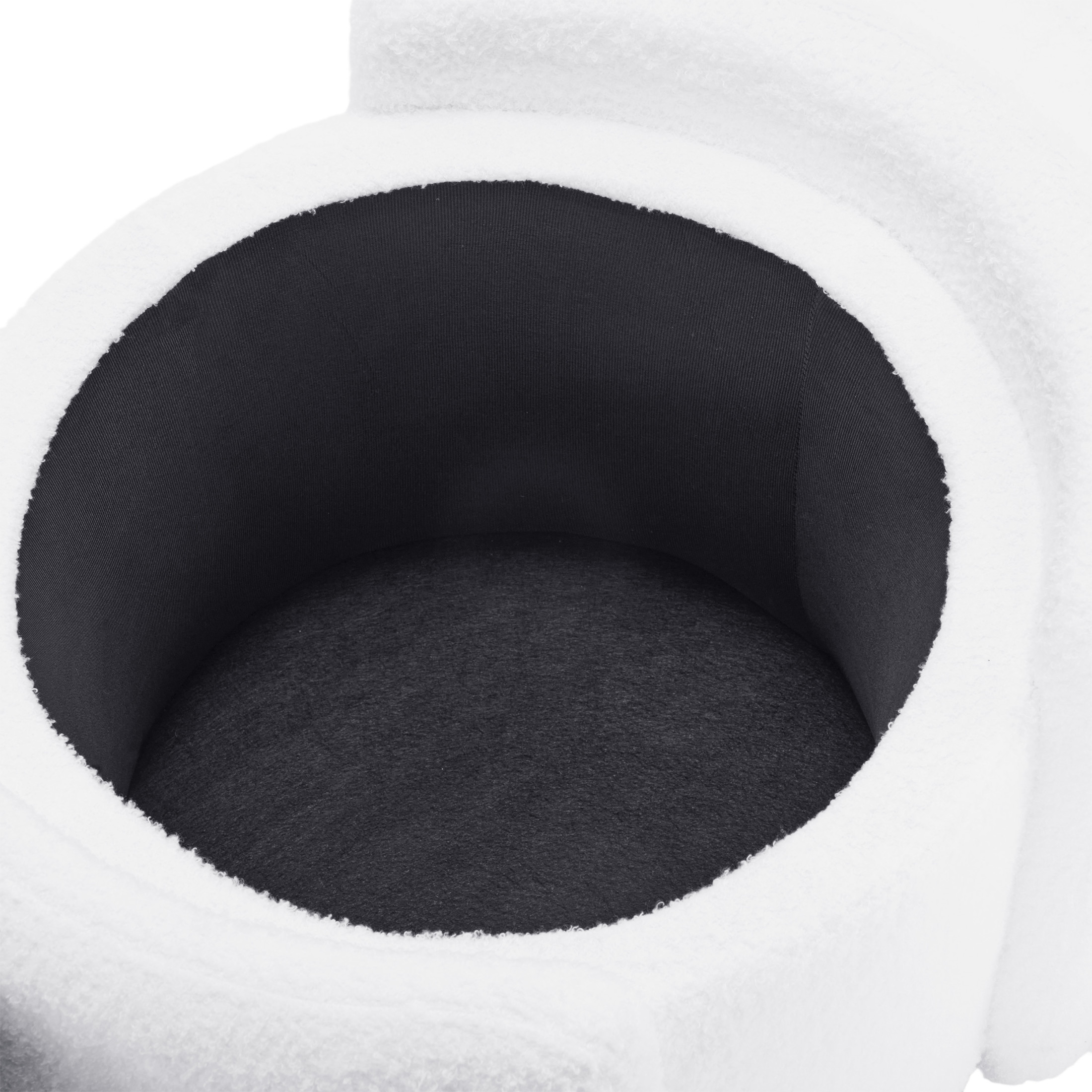 Lamb Fleece Storage Ottoman with Lid, Plush Seating & Storage, White