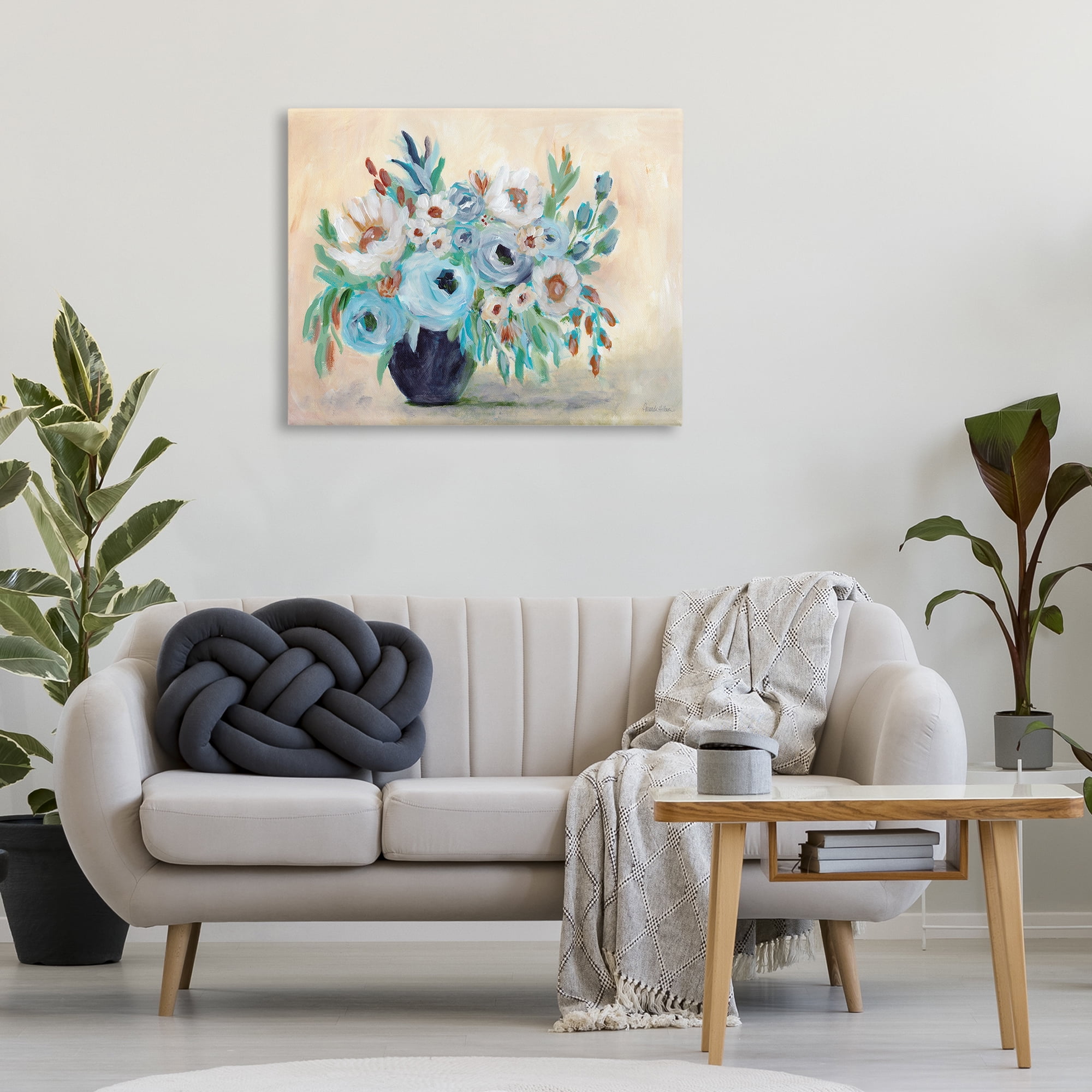 Stupell Industries Round Blooms Bouquet Botanical & Floral Painting Gallery Wrapped Canvas Art Print Wall Art, 40 x 30