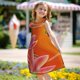 thumbnail image 5 of Fotbe Orange Flower Psychedelic Vestido de Dormir para Niñas de 3 a 10 Años, Mangas Cortas, Estilo Princesa, Pijama Camisón con Mangas Voladas-XX-Large, 5 of 6