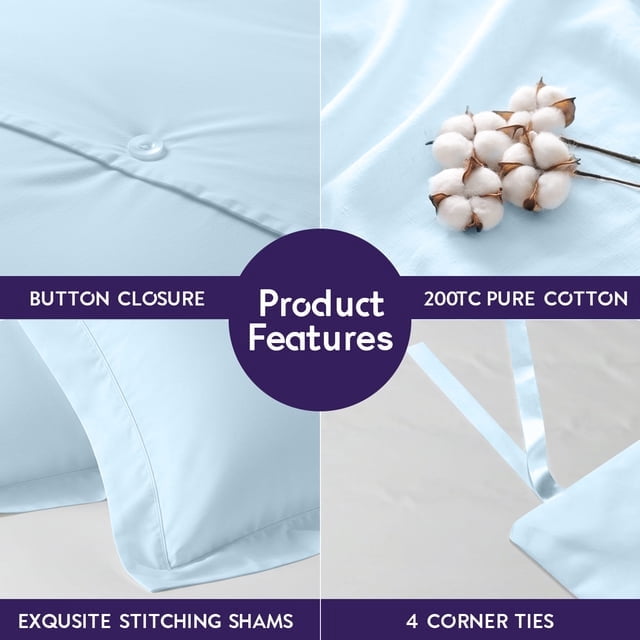 Parure de lit Beddora 3 pièces pour lit King/Queen, 100 % coton respirant, housse de couette douce et 2 taies d'oreiller, marron clair