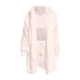 thumbnail image 4 of Usmixi Loungewear Set for Women Womens Fleece Pajamas Sets Cozy Fluffly Plush 3 Piece Outfits Fuzzy Cardigan Coat Tank and Shorts Homewear Sets Sleepwear Lounge Matching Sets Under $10, 4 of 6