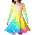 thumbnail image 1 of XDZJLR Robes pour Filles Imprimé Graphique Col Rond Manches Longues Fête Princesse Mince Doux Mode pour Enfants Vêtements en Ligne, 1 of 3