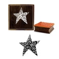 thumbnail image 1 of Printtoo Star Pattern Square Crafting Wooden Rubber Stamp Diary Cards Block-3 x 3 Inches, 1 of 2