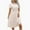 Beige, variant on Short Sleeve Dresses for Women, Elegant Crewneck T Shirt Dress Pleated Casual Loose Tunic Mini Dress for Work Office