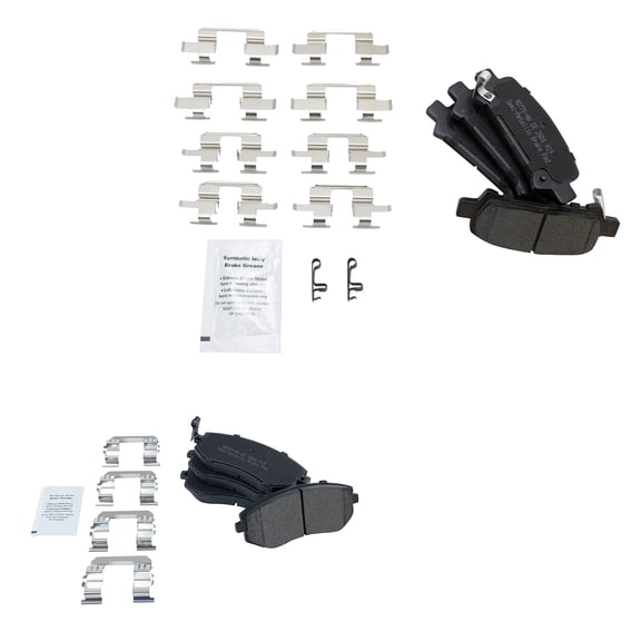TRQ Premium Posi Semi-Metallic Brake Pad Set Front & Rear Kit for Subaru New BFA14317 Fits select: 2002-2004 SUBARU LEGACY, 2003 SUBARU FORESTER 2.5XS