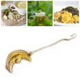 thumbnail image 3 of Lubelski Tea Strainer with Chain Multi-purpose Stainless Steel Cute Moon Shaped Spice Infuser Kitchen Supply, 3 of 8