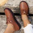 thumbnail image 1 of Zapatillas Planas Hechas A Mano Para Mujer, Zapatos De Piel Sintética Con Punta Redonda Y Cordones De Color Sólido, Zapatos Casuales Para Caminar, 1 of 4
