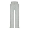 thumbnail image 5 of hotojiny Women's Pants Ribbed Knit Lounge Pajama Pants Soft High Waist Loose Wide Leg Pants Fall Comfy Pj Bottoms, 5 of 6