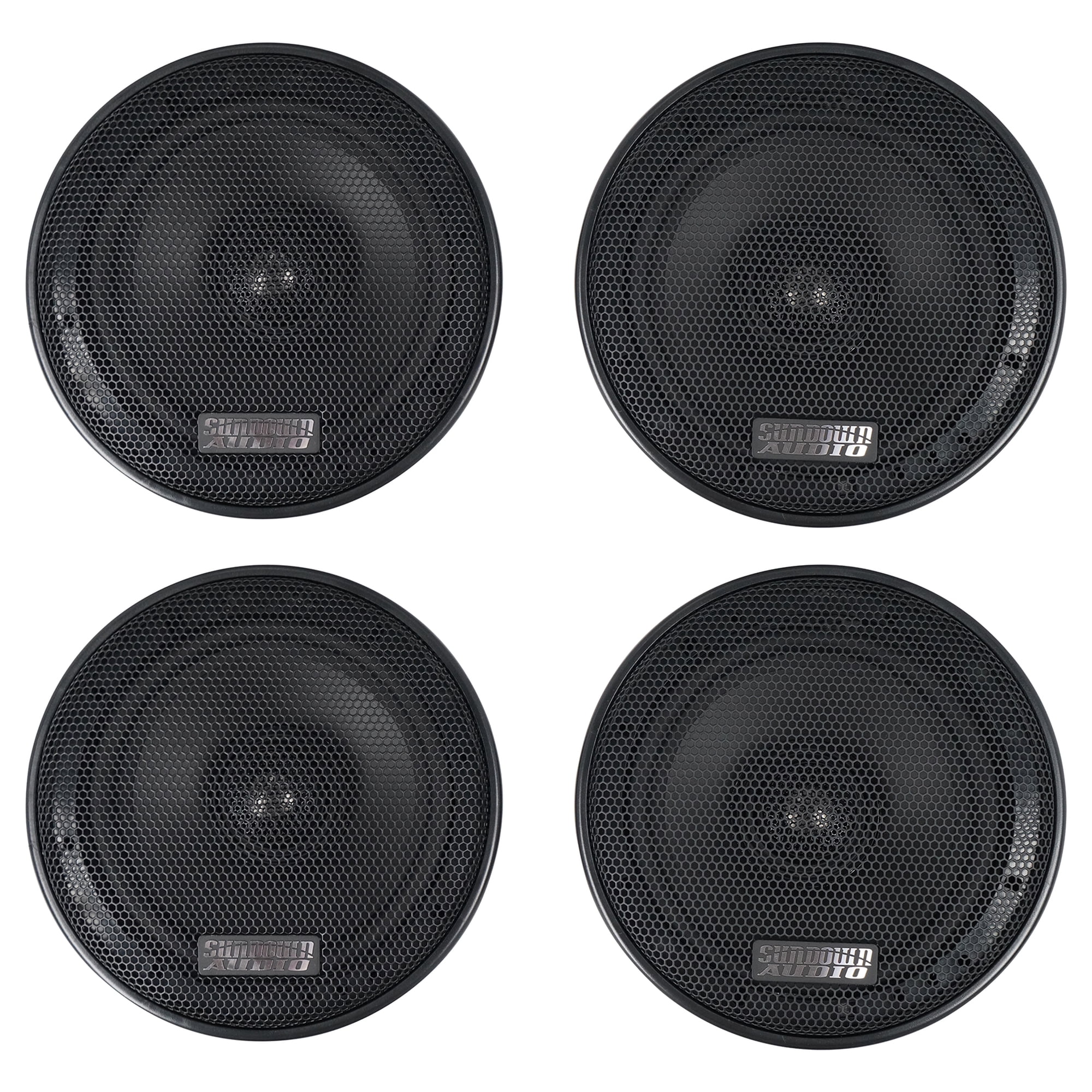Sundown Audio E-6.5CX 6.5 in 60-Watt RMS Coaxial Car Stereo Speakers, Titanium Dome Tweeter, Polypropylene Cone, for Vehicle Audio Systems, 4-Piece
