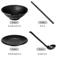 thumbnail image 6 of 16 Pcs Ramen Bowl Set, Black Melamine Japanese Dinnerware Set, Includes 4 Noodle Bowls, 4 Chopstick Pairs, 4 Spoons, and 4 Sauce Plates for Soup, Rice, Udon, Pho, Home Dining, 6 of 7