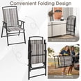 thumbnail image 2 of Resenkos Patio Dining Chairs Set of 2, Outdoor Folding Sling Chair with Adjustable Backrest for Porch Camping Pool Beach Deck Lawn Garden, 2 of 5