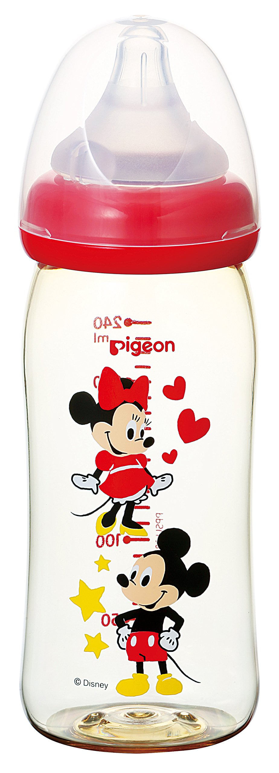 ☀Pigeon Baby Bottle Like Breast Feeding Plastic from 0age 240ml Mickey & Minnie 