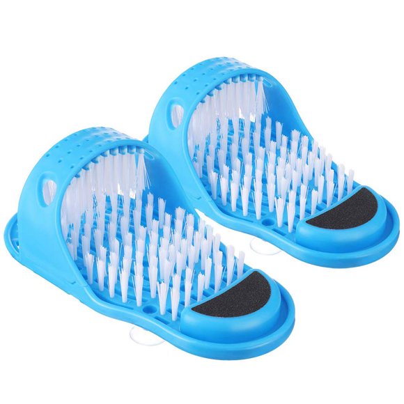 LUITON Paquete de 2 depuradores de pies, masajeador, limpiador de pies, cepillo para ducha, spa, masaje, zapatilla de piso para exfoliar los pies de limpieza