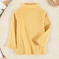 thumbnail image 3 of Povozer Toddler Baby Girl Boys Basic Turtleneck T-Shirt Kid Solid Color Cotton Long Sleeve Pullover Blouse Top(Yellow,6-7 Years), 3 of 3