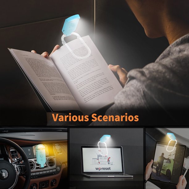 USB Book Light Plegable Clip-on Luces de lectura junto a la cama Brillo de 4 velocidades para niños Hugtrwg Para estrenar