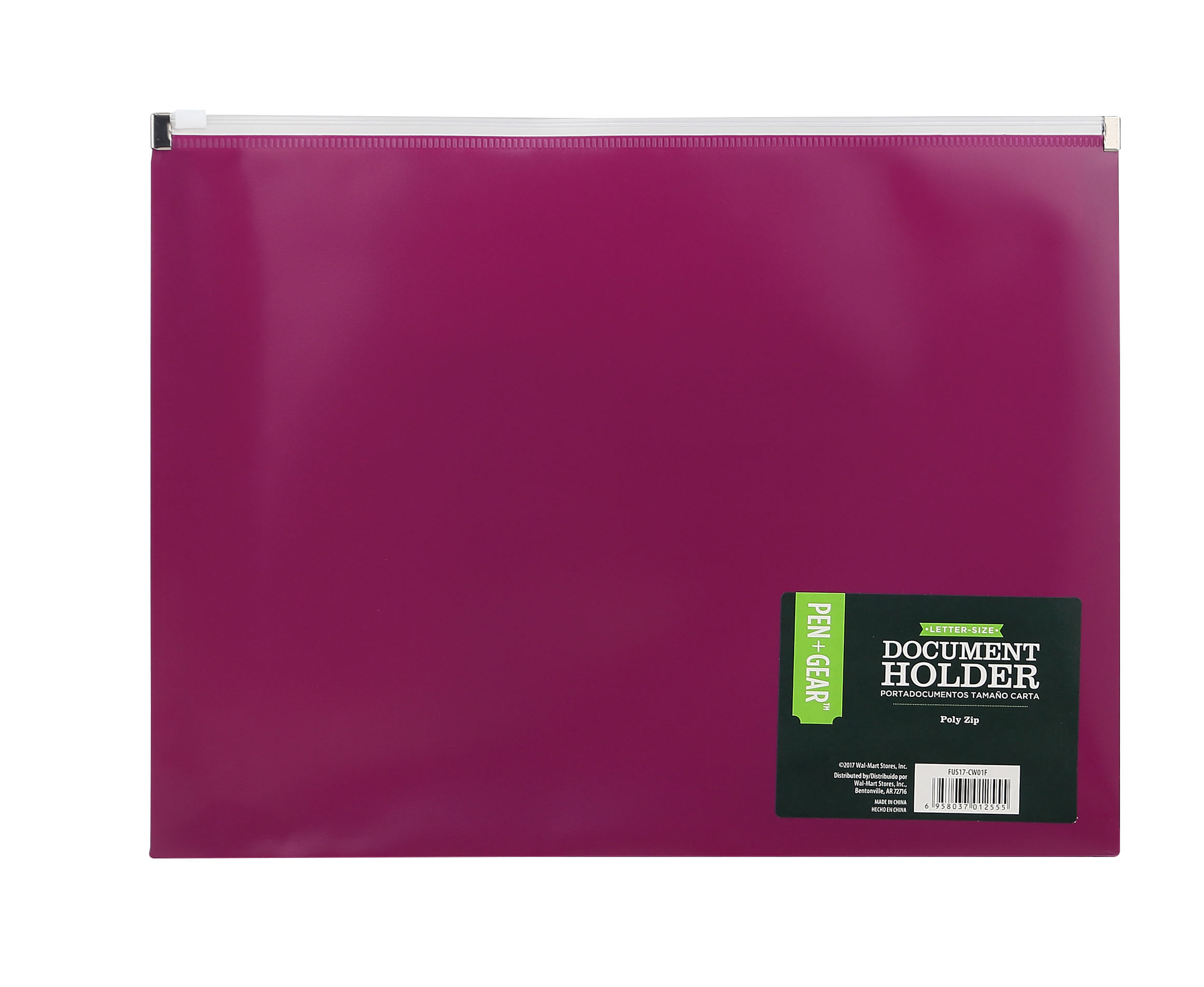Pen + Gear Poly Zip Berry Document Holder