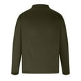 thumbnail image 4 of RXIRUCGD Mode Hommes Décontracté Haut Uni Manches Longues Col Rabattu Blouse Chemise, Vert Armée, Taille : 2TG, 4 of 4
