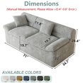 thumbnail image 3 of SESSLIFE 71" Boneless Loveseat Sofa, Corduroy 2-Seater Cloud Couch with Tilted Armrests & Double Cushions, No Assembly Floor Sofa for Living Room, Apartment, Black, 3 of 5