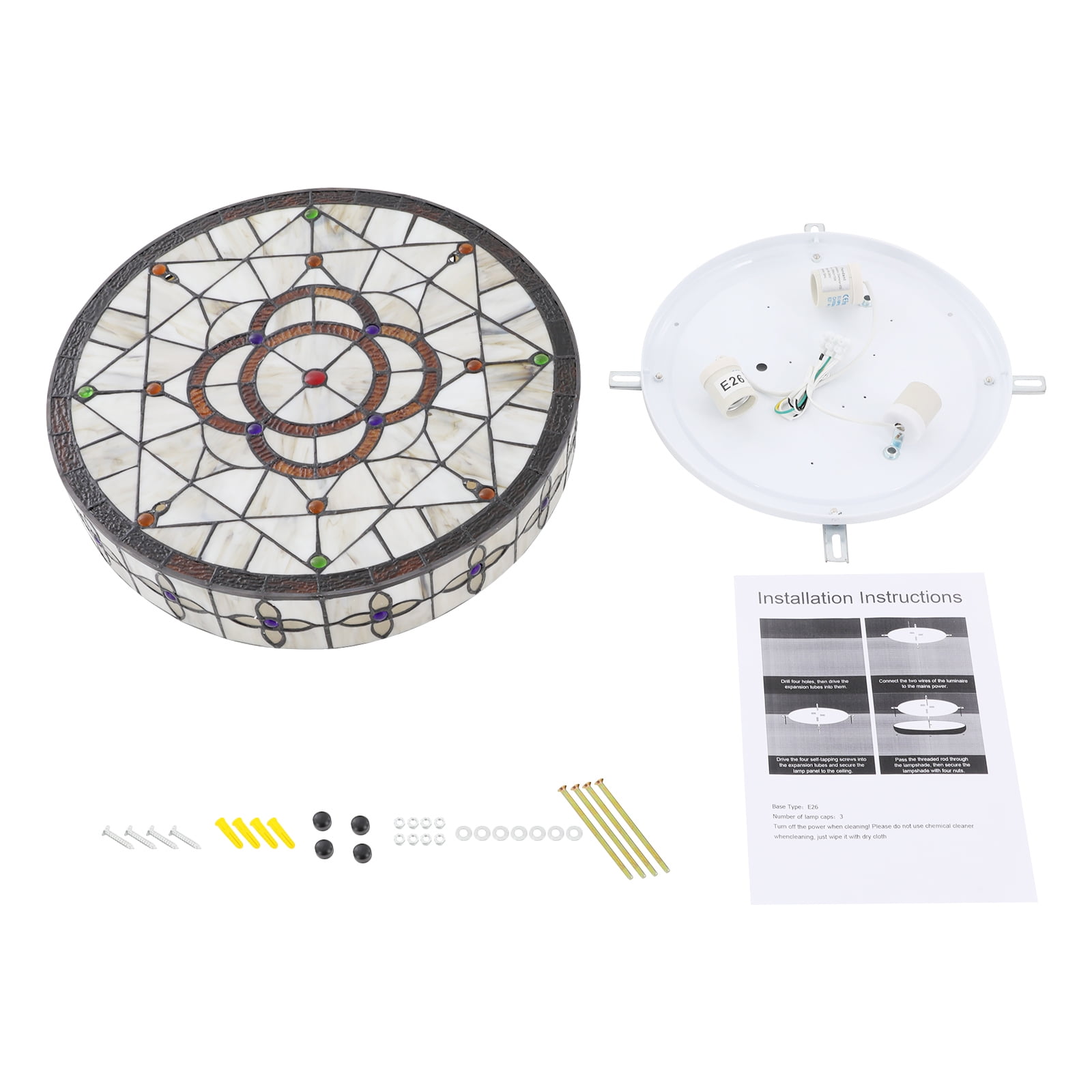 16'' Ceiling Lamp Round Ceiling Light Colorful for Bedroom Living Room Hotel