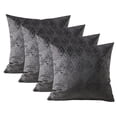 thumbnail image 4 of Home Soft Things Ikat Velvet 4 Piece Throw Pillow Cover Set - Gun Metal - 20" x 20", 4 of 8