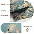 thumbnail image 6 of 2x3 Ft Entryway Area Rug, Coastal Seahorse Blue Green Kitchen Rug Runner Washable Floor Mat, Summer Ocean Starfish Coral Non Slip Indoor Door Mat Throw Carpet for Bathroom Living Room Bedroom, 6 of 8