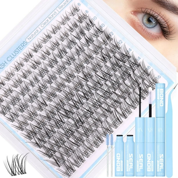 Eyelash Clusters Kit ZANLUFLY, extensión de pestañas naturales de 8 a 16 mm