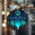 thumbnail image 2 of Cagogo under $5 Circular Tree Ornament, Tree Decoration 2D Circular, Hanging Decoration Ornament, Northern Lights Tree Decor, Christmas Tree Hanging Accent, Holiday Circular Ornament, 2 of 4