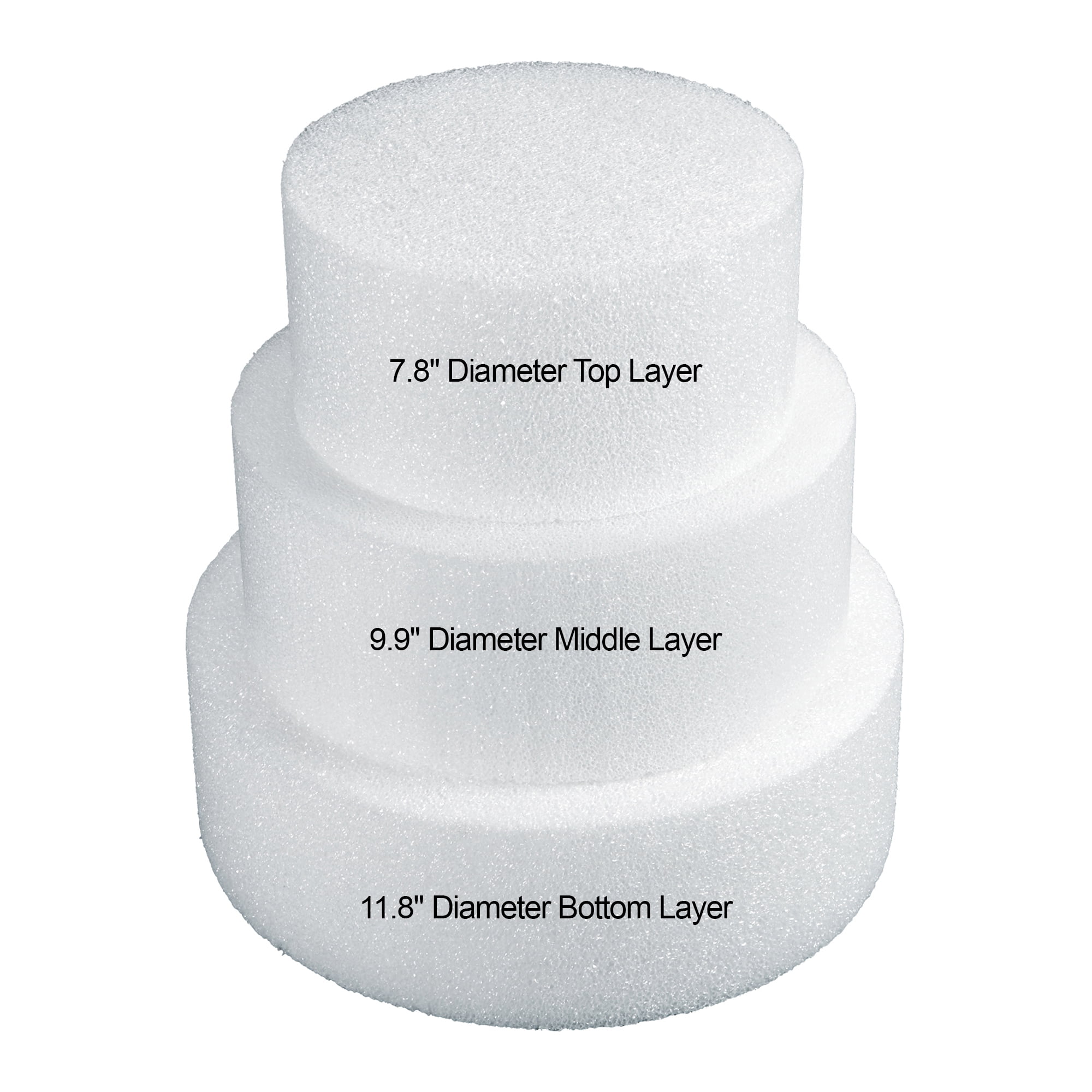FloraCraft CraftFōM Round Cake Form White, 4" x 9.9", 12 Pack
