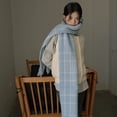 thumbnail image 4 of Big Chunky Plaid Scarf Colorful Checked Oversized Thick Scarves, 4 of 5