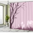 thumbnail image 4 of Ambesonne Forest Shower Curtain, Nature Panorama Forest Print, 69"Wx70"L, Eggplant Blush, 4 of 4