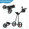thumbnail image 3 of Resenkos Golf Carry Cart,Golf Stand Cart,3 Wheel Durable Foldable Steel Golf Cart with Mesh Bag, 3 of 8