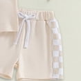thumbnail image 5 of TOWED22 Toddler Boy Clothes Outfits 2 Pieces T-shirts and Shorts Summer Outfit Striped Shirt Short Set(Beige,0-6 M), 5 of 6