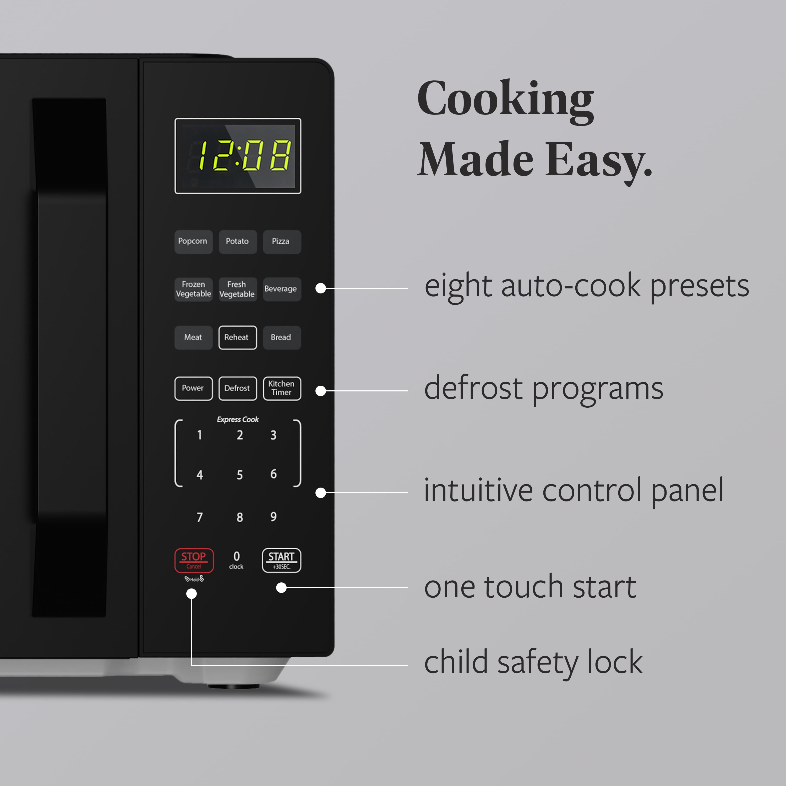 Farberware 1.1 cu ft Microwave Oven,1000W Countertop Microwave Oven with Auto Cook Menu, Black