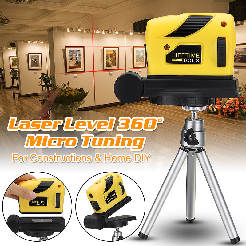 Tripod Laser Level 2 Red Cross Lines 360 Degree Rotary Self leveling 