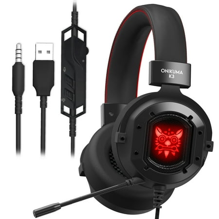 - Gaming Headset, ONIKUMA K3 Gaming Headset for PS4 PC New Xbox One, Stereo Over-ear Headphones & Noise-canceling Microphone with Mic for PC Computer Mac Loptap Nintendo Switch Games