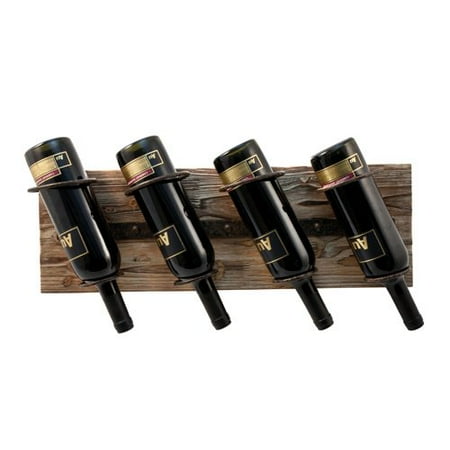 Freestanding Wood Grill Wine Rack Storage, Metal And Wood Wall Mounted Standing Rustic Bottle Holder (Sold by Case, Pack of 2) ()