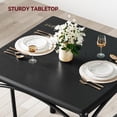 thumbnail image 4 of Small 3-piece dining mesa set para 2: kitchen mesa con cushioned forrado sillas, ideal para para kitchens, apartments, y small dining spaces (negra), 4 of 9