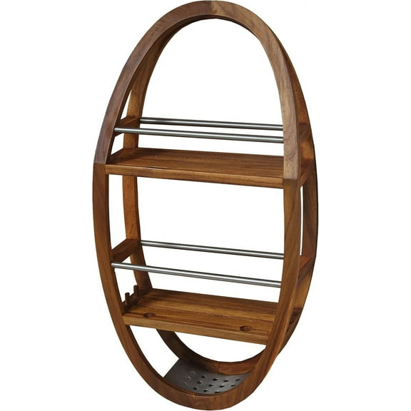 AquaTeak The Original Moa Teak & Stainless Shower Organizer