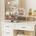 Clear Stackable Makeup Organizer with Drawer, 12''W Acrylic Storage ...