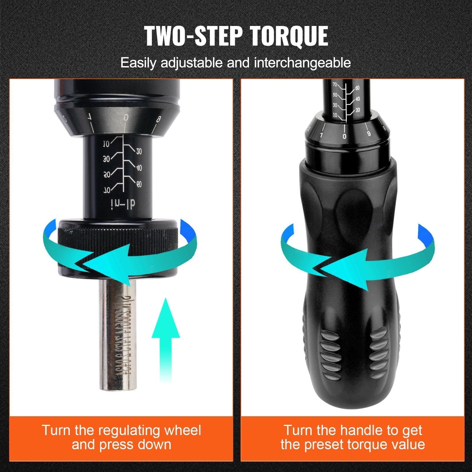 CAFORKP Torque Screwdriver Set 10-70 in/lbs, 1/4" Drive with Bits & Storage Case