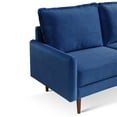 thumbnail image 5 of 69 Inch Wide Upholstered Two Cushion Sofa with Cambered Arms in Blue Velvet, 5 of 13