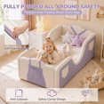 thumbnail image 6 of Mophoto Toddler Bed,Toddler Flood Bed with Extra Safety Broad, Removable Guard Rails,Standard Crib Size,Certified Fabric Toddler Beds for Kids, 6 of 9